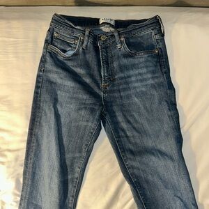 agolde raw hem skinny jeans